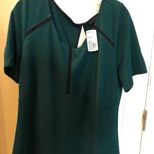Dark Green Peplum Top